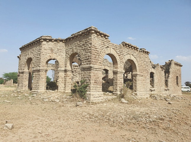 The Tibbi Syedan dak bungalow stands deprived of its roofs. — Photos by the writer