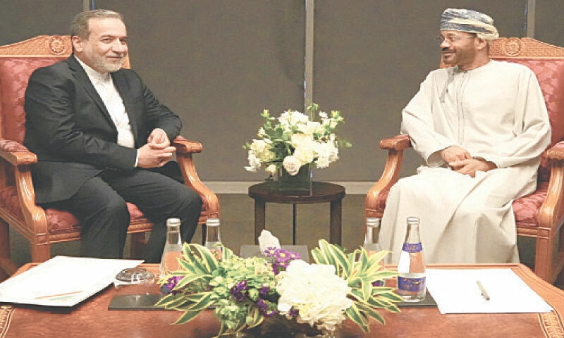 IRANIAN Foreign Minister Abbas Araghchi meets his Omani counterpart, Sayyid Badr Albusaidi, in Muscat.—Reuters IRANIAN Foreign Minister Abbas Araghchi meets his Omani counterpart, Sayyid Badr Albusaidi, in Muscat.—Reuters