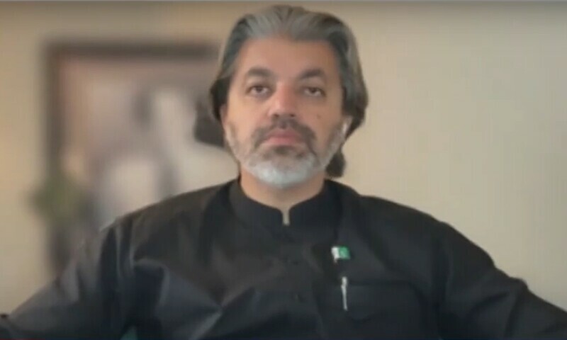 PTI MNA Ali Muhammad Khan during programme ‘Doosra Rukh’ on Friday night. — Screengrab/ DawnNewsTV