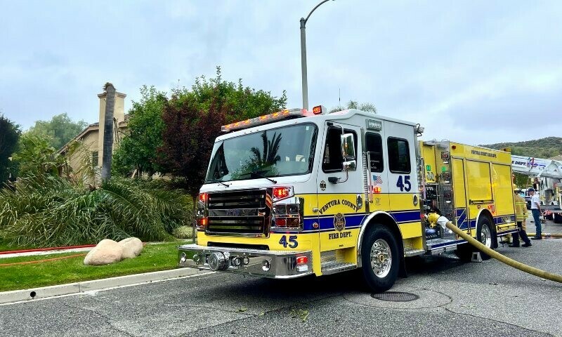 A firetruck parked at the site. — Photo by Ventura County Fire Department, posted on X.