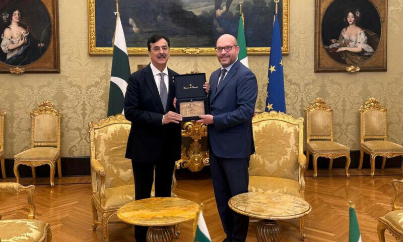 Senate Chairman Syed Yousuf Raza Gillani meets the president of Italian Chamber of Deputies, Lorenzo Fontana on May 20. — X/OfficeSenate Senate Chairman Syed Yousuf Raza Gillani meets the president of Italian Chamber of Deputies, Lorenzo Fontana on May 20. — X/OfficeSenate