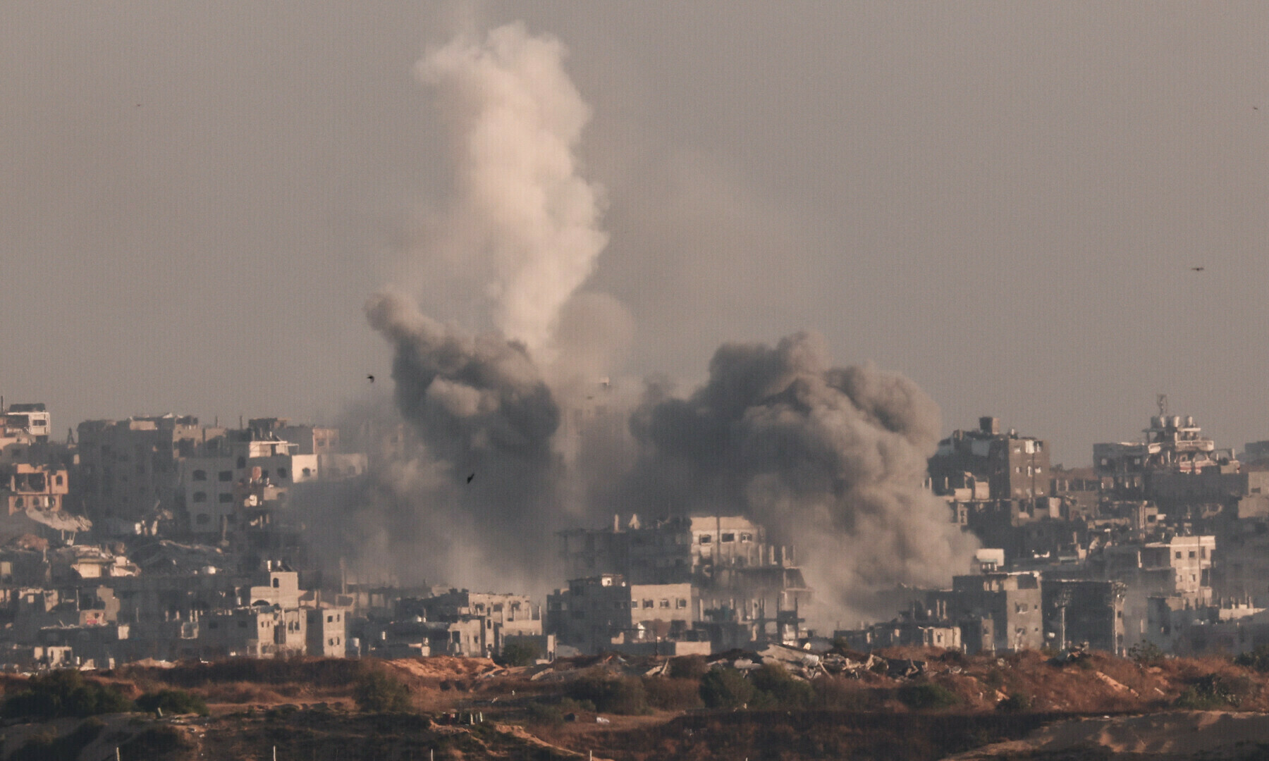 Smoke rises from North Gaza after an explosion, near the Israel-Gaza border as seen from Israel, on May 24, 2025 &mdash; Reuters/Amir Cohen