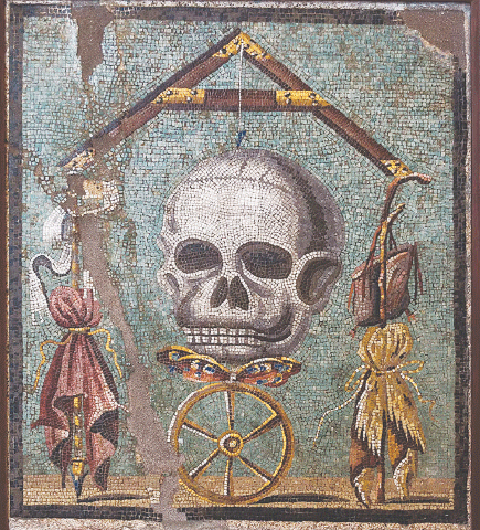 The Memento mori mosaic features significantly during the performance of the song Careful with that Axe, Eugene | Naples National Archaeological Museum