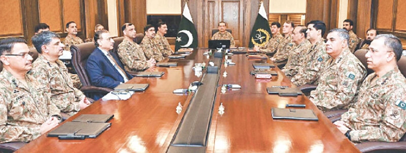 CHIEF of Army Staff General Asim Munir presides over the Special Corps Commanders Conference at General Headquarters.&mdash;PPI