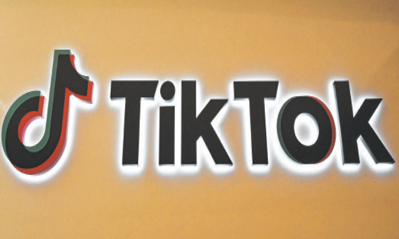 A logo of TikTok at the company&rsquo;s headquarters in Singapore.&mdash;AFP