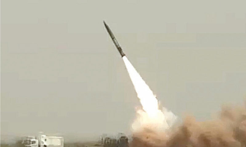 the Abdali missile is being fired as part of Exercise INDUS.—PPI