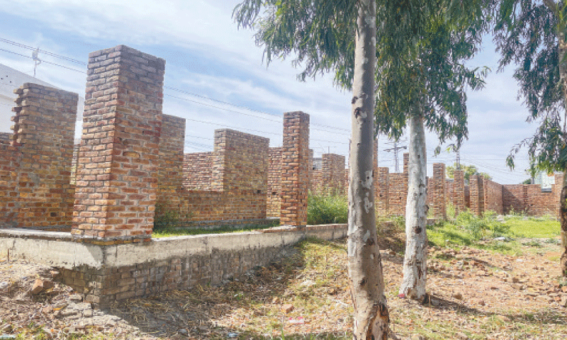 Construction work on the school building was stopped halfway. &mdash; Dawn