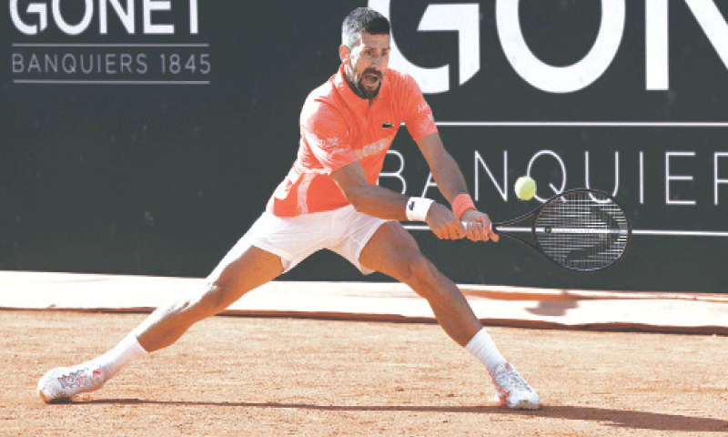 SERBIA&rsquo;S Novak Djokovic in action during his Geneva Open semi-final against Cameron Norrie of Britain at  Tennis Club de Geneve on Friday.&mdash;Reuters