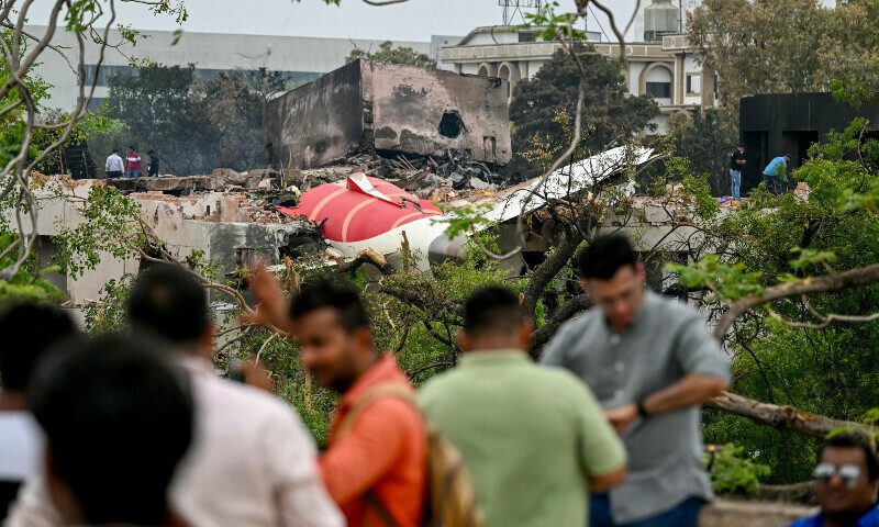 Debris of Air India flight 171 is pictured after it crashed in a residential area near the airport in Ahmedabad on June 13, 2025. — AFP
