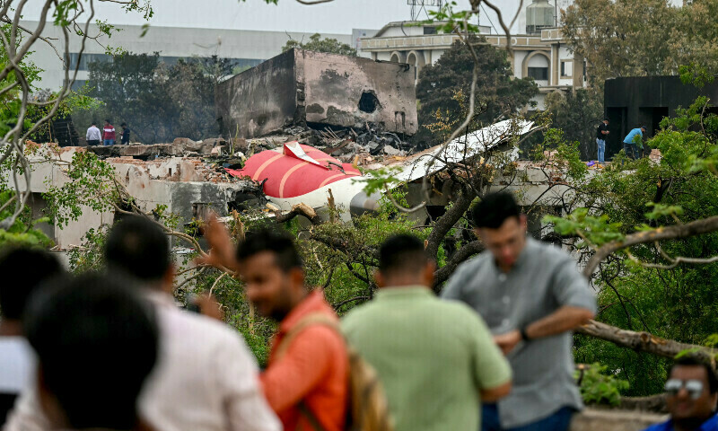 Debris of Air India flight 171 is pictured after it crashed in a residential area near the airport in Ahmedabad on June 13, 2025. — AFP
