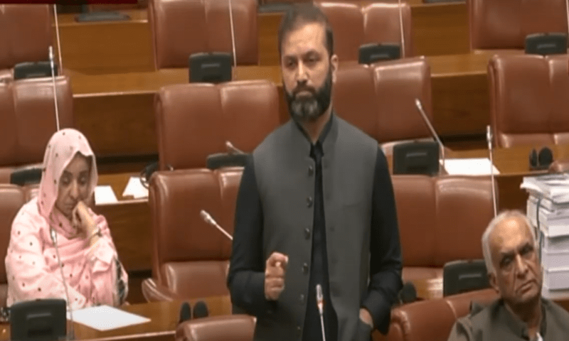  PML-N’s Afnan Ullah Khan addresses the Senate on June 18, 2025. — screengrab via Senate YouTube 