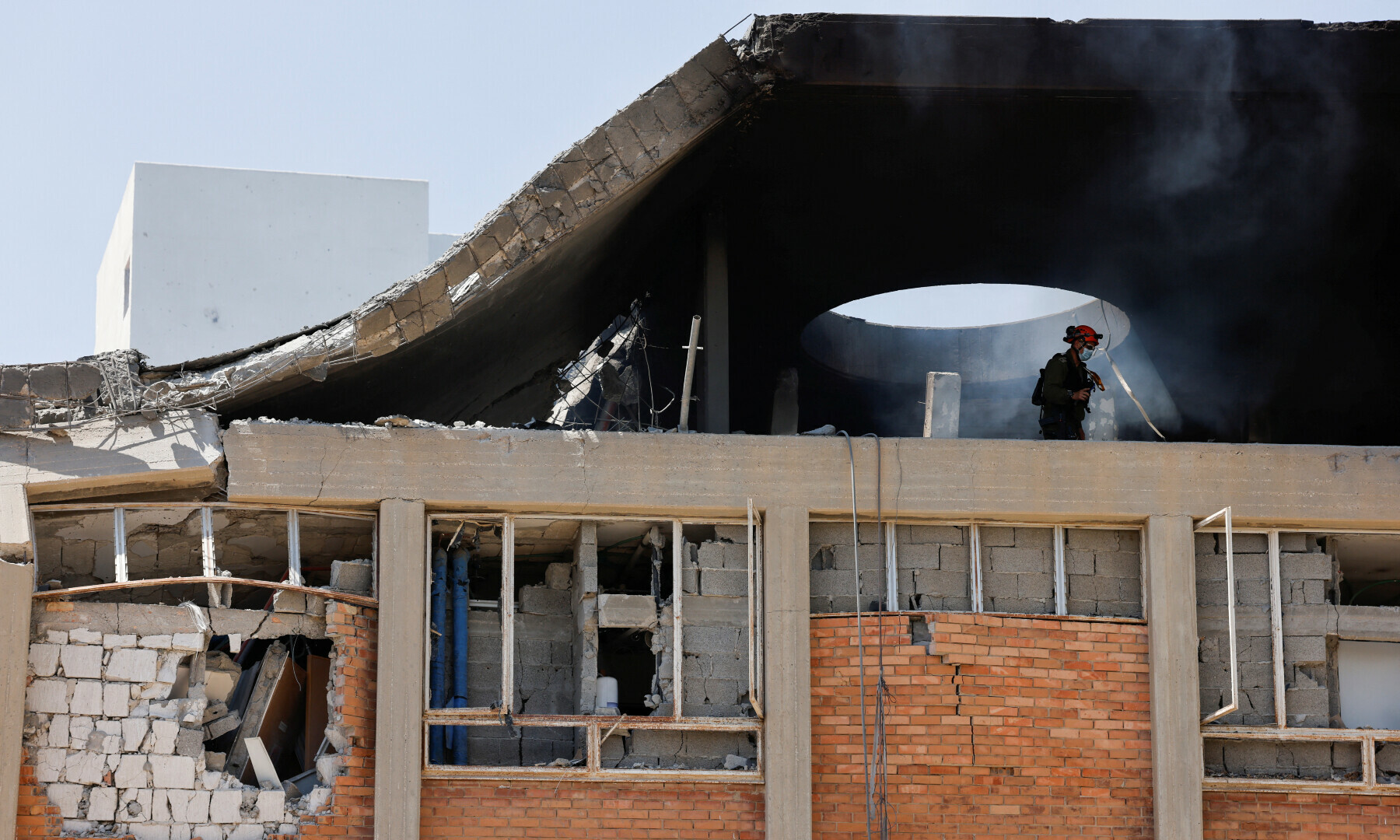  An Emergency worker inspects an impact site, following a missile strike from Iran on Israel, at Soroka Hospital in Beersheba, Israel on June 19, 2025. &mdash; Reuters/Amir Cohen 