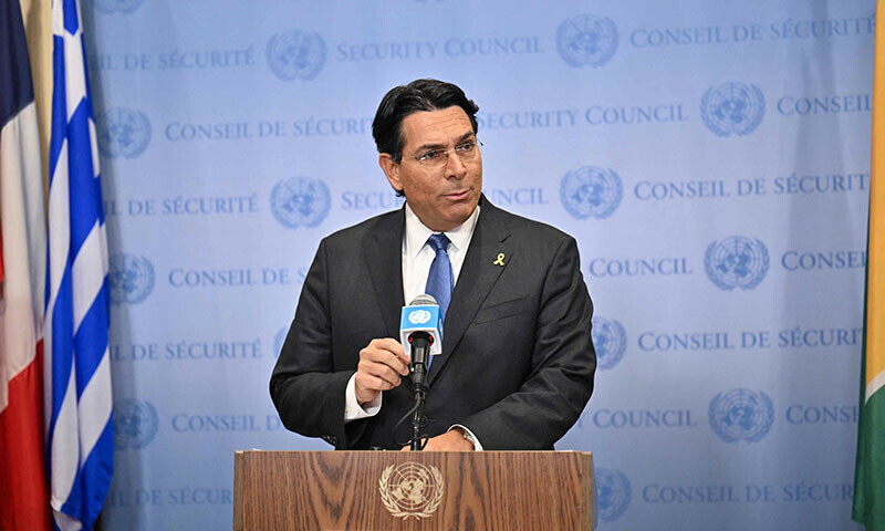 Israeli Ambassador to the United Nations Danny Danon speaks during a United Nations Security Council meeting at the UN headquarters in New York, the US on June 20. — AFP