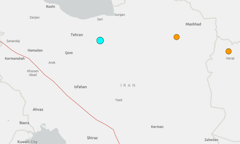 A map showing the epicentre of an earthquake in northern Iran on June 20. — Screengrab from USGS