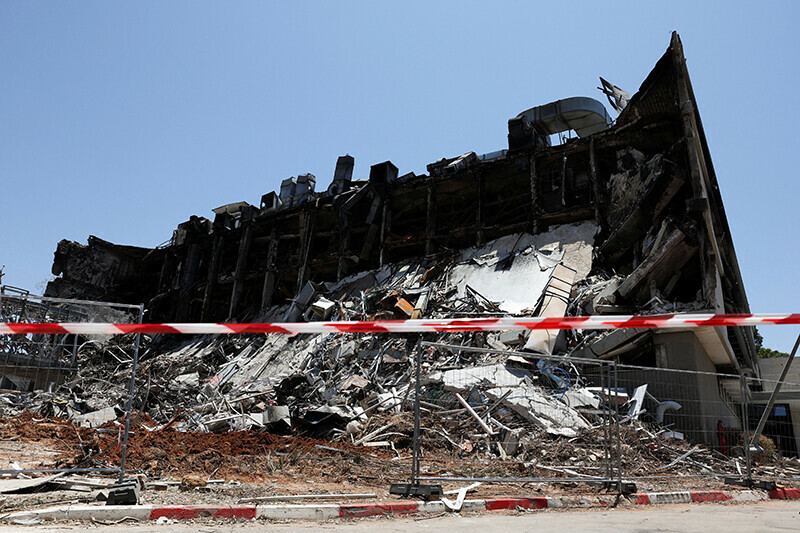 A building at the campus of the Weizmann Institute of Science remains damaged following an Iranian missile strike last Sunday, in Rehovot, Israel on June 19, 2025. — Reuters