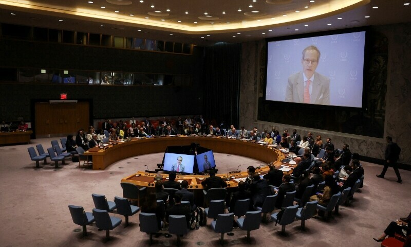  Rafael Mariano Grossi, director general of the International Atomic Energy Agency speaks via video during a meeting of the United Nations Security Council, about the conflict between Israel and Iran, at UN headquarters in New York City, US, June 20. &mdash; Reuters 