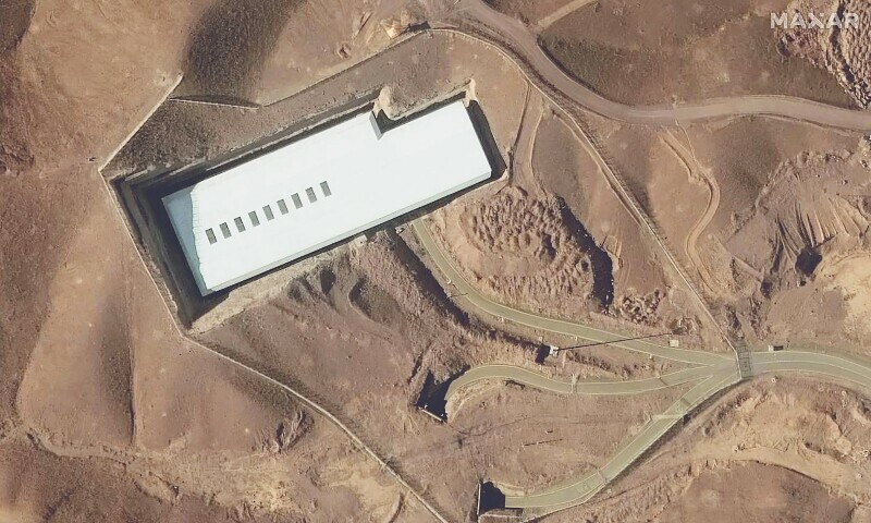 This handout satellite image provided by Maxar Technologies and taken on February 12, 2025 shows an overview of the Fordo (Fordo) uranium enrichment facility, south of the capital Tehran. — AFP