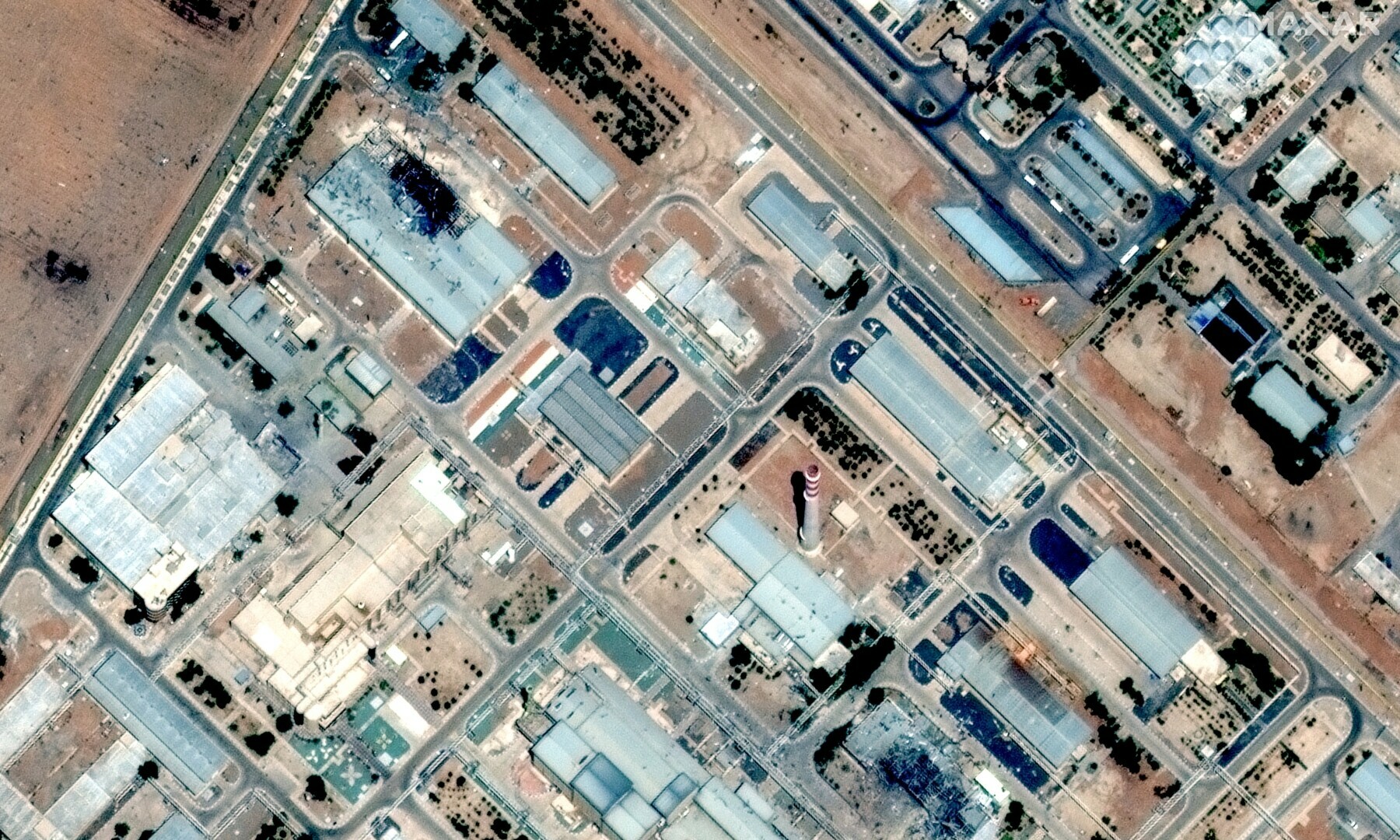  A satellite image shows the Isfahan enrichment facility after Israeli strikes in Iran in this handout image dated June 14, 2025. &mdash; Maxar Technologies/Handout via Reuters 