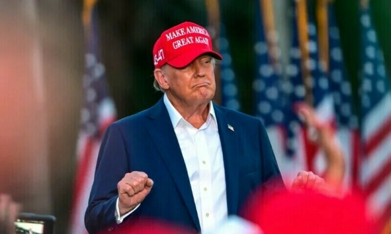 Republican presidential candidate Donald Trump gestures during a rally in Doral, Florida. — AFP/File