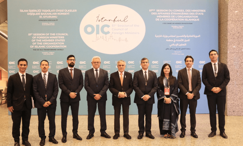 Foreign ministers from Muslim countries on Sunday. — Photo via X/@PakinTurkiye