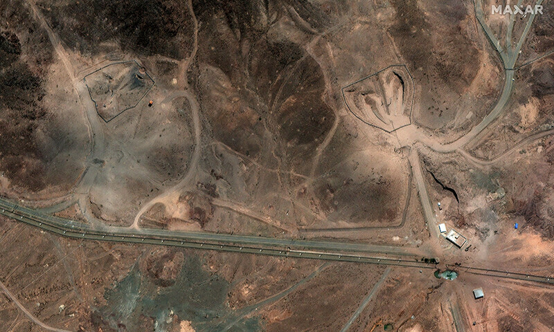 A satellite image shows new airstrike craters at an entrance to the Fordow Fuel Enrichment Facility, amid the Iran-Israel conflict, near Qom, Iran on June 24, 2025. — Reuters
