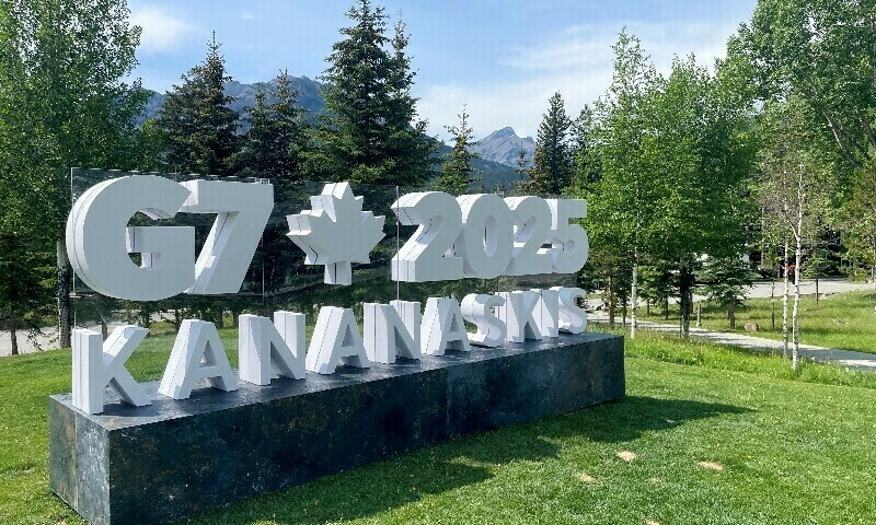 A landmark sign of the G7 2025 logo is seen on the lawn outside the Banff media centre ahead of the Group of Seven (G7) Summit in Kananaskis, Alberta, Canada on June 16. — AFP/File A landmark sign of the G7 2025 logo is seen on the lawn outside the Banff media centre ahead of the Group of Seven (G7) Summit in Kananaskis, Alberta, Canada on June 16. — AFP/File