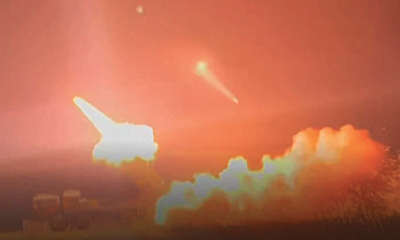 A screenshot from a video released by the Pakistan military on May 10, 2025 showing missiles being fired at “Indian targets”: Pakistan needs to (a) establish its own ‘new normal’ and (b) force the onus of escalation on India | Screenshot