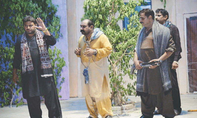 A SCENE from the play, Ishq Fishq, presented on the opening day of the festival.&mdash;Dawn