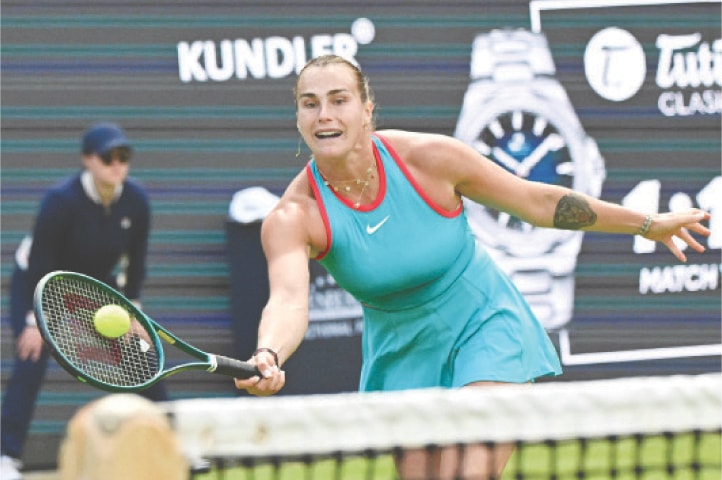 Belarus’ Aryna Sabalenka reacts during her tennis match against Spain’s Rebeka Masarova during the Berlin Open WTA tennis tournament in Berlin, on June 19, 2025. — AFP