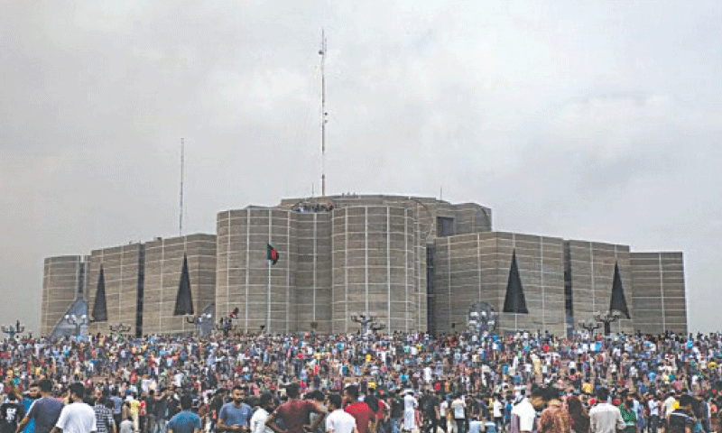 People occupied the parliament on Aug 5, 2024.
—The Daily Star/file photo