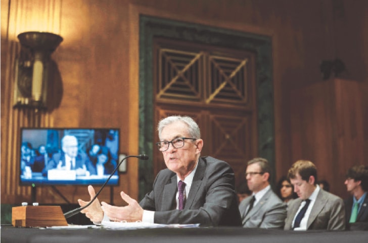  FED Chair Jerome Powell testifies before the Senate Committee on Wednesday.&mdash;AFP 