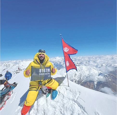 Sajid Ali Sadpara atop Mt Dhaulagiri