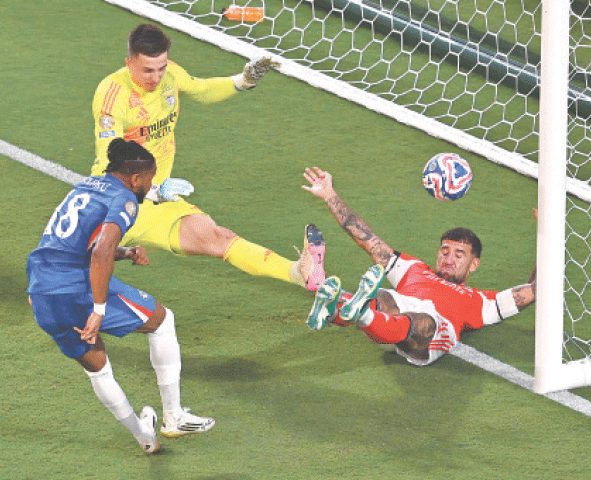 CHARLOTTE: Chelsea&rsquo;s Christopher Nkunku scores during the round-of-16 match against Benfica at the Bank of America Stadium.&mdash;AFP