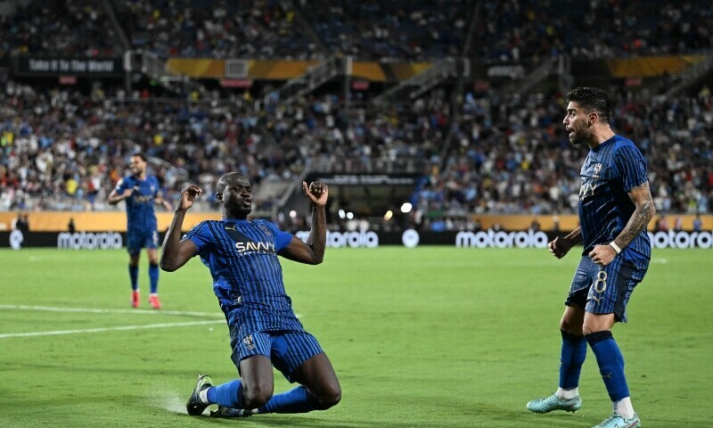 Al Hilal’s Senegalese defender #03 Kalidou Koulibaly (L) celebrates with teammate Portuguese midfielder #08 Ruben Neves after scoring his team’s third goal during the FIFA Club World Cup 2025 round of 16 football match between England’s Manchester City and Saudi’s Al-Hilal at the Camping World stadium in Orlando, US, June 30. — AFP