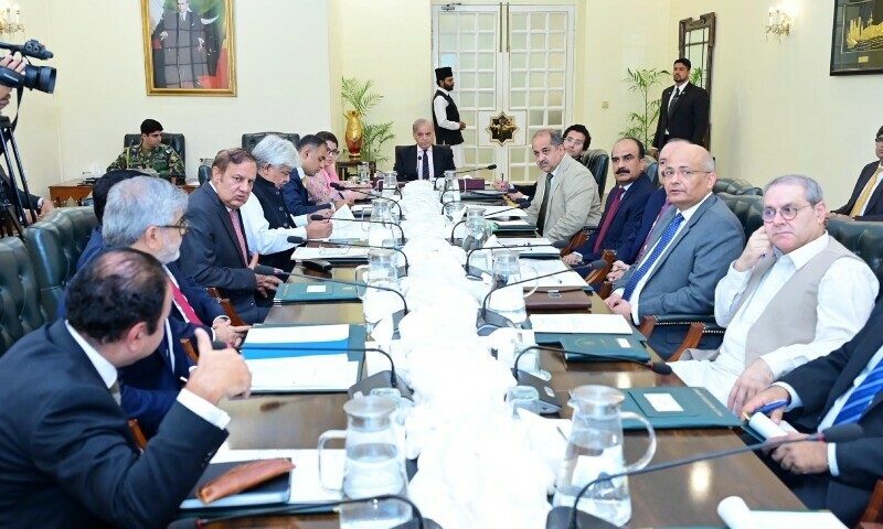 Prime Minister Shehbaz Sharif chairs a meeting on Cashless economy on July 3. — Press Information Department (PID)