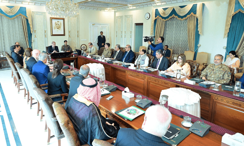 Prime Minister Sheh­baz Sharif chairs a meeting on the National Task Force on Eradication of Polio. — Photo via X/@GovtofPakistan