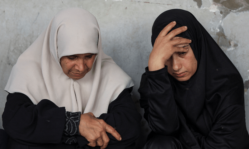 Mourners react at the funeral of Palestinians killed in an overnight Israeli air strike on an UNRWA school sheltering displaced people, according to Gaza’s health ministry, at Al-Ahli Arab Hospital in Gaza City on July 5, 2025. — Reuters