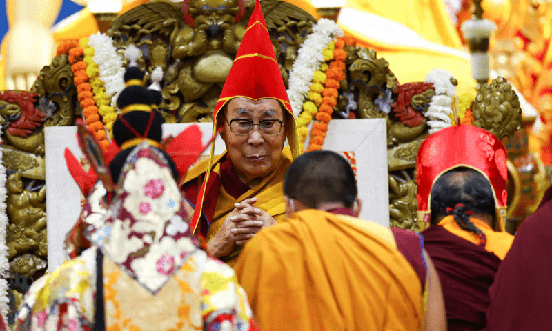 Tibetan spiritual leader the Dalai Lama attends a prayer meet held for his long life at the Dalai Lama temple in the northern hill town of Dharamshala, India, on July 5, 2025. — Reuters