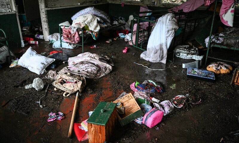 A view inside a cabin at Camp Mystic, the site where at least 20 girls went missing after flash flooding in Hunt, Texas, on July 5. — AFP