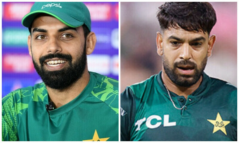 Collage of Shahdab Khan and Haris Rauf. — AFP/File