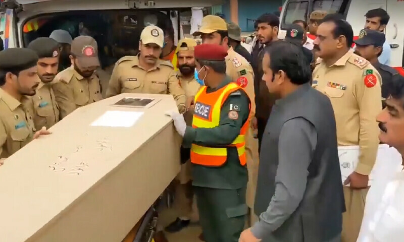 The bodies of nine bus passengers who were kidnapped and killed in Balochistan’s Sardhaka area last night were recovered and transported to their hometowns in Punjab on Friday morning. — Photo via author