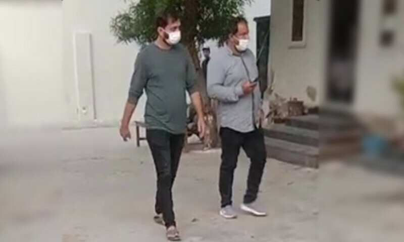 The brother of the late actor Humaira Asghar Ali, Naveed Asghar, arrived in Karachi to receive her body, July 11. — DawnNewsTV