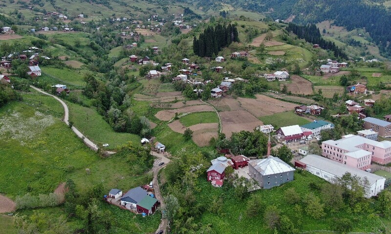 A drone view shows the village of Ghorjomi on the first day of the Muslim holiday of Kurban Bayram, also known as Eid al-Adha, Georgia June 6. — Reuters