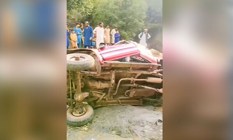 The vehicle was on its way to Sadda Bazaar, Lower Kurram. — Screengrab from video via Javid Hussain