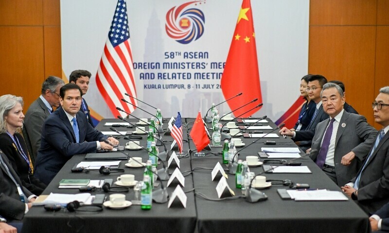 US Secretary of State Marco Rubio meets with China’s Foreign Minister Wang Yi during the 58th ASEAN Foreign Ministers meeting and related meetings at the Convention Centre in Kuala Lumpur, Malaysia, July 11. — Reuters