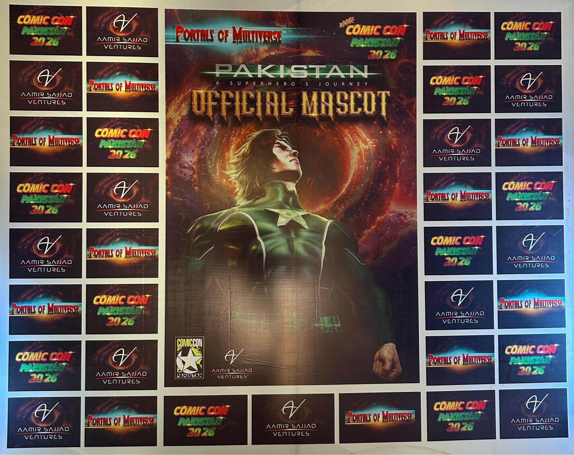  A picture of Comic Con Pakistan’s official mascot displayed at the pre-launch of the event. Photo: Author 