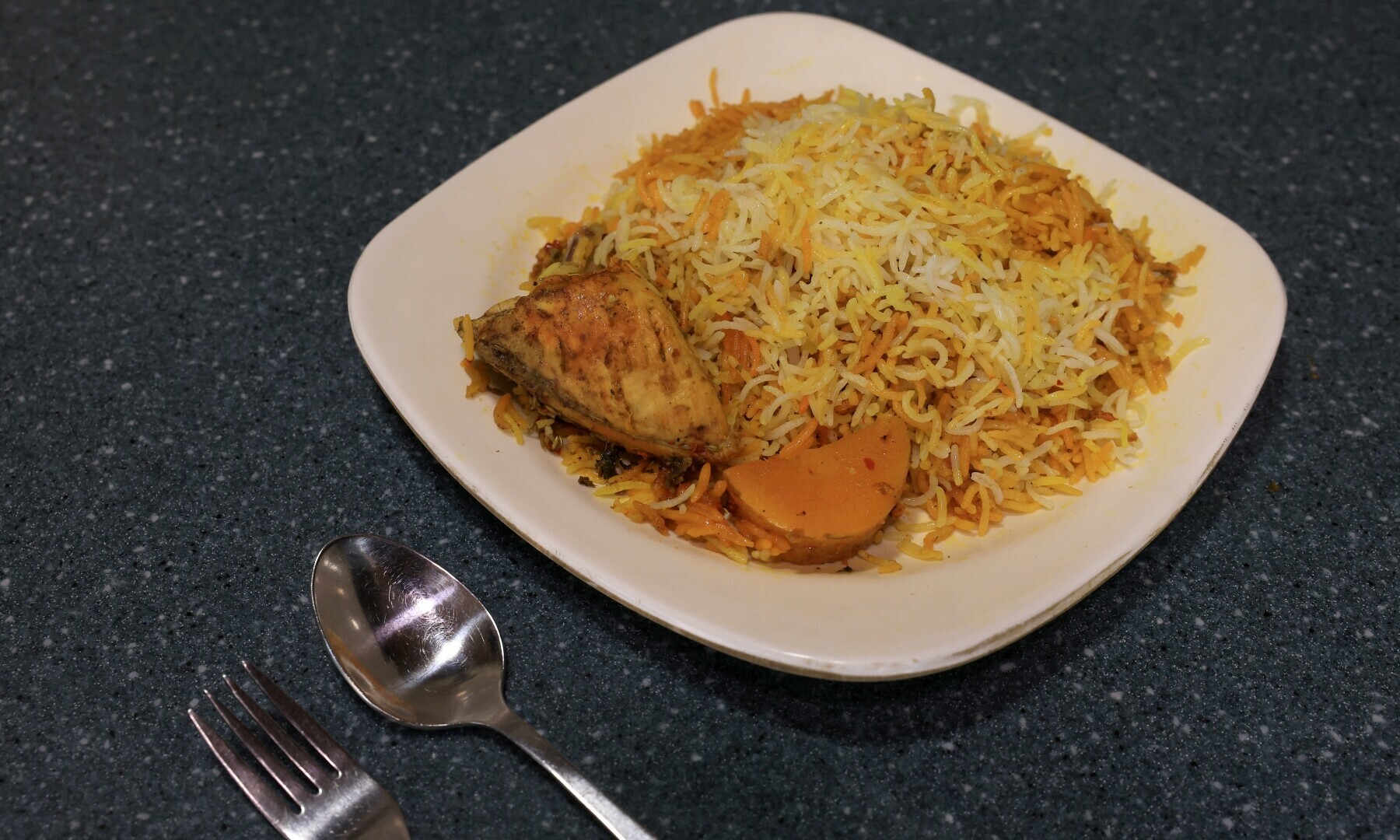 A plate of Biryani is seen at a stall in Karachi, Pakistan on July 9, 2025. — Reuters/Akhtar Soomro