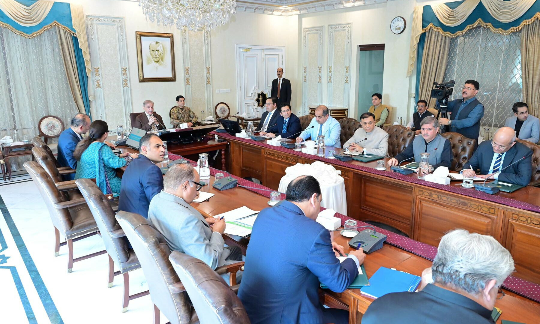 Prime Minister Shehbaz Sharif chairs a meeting on reforms and restructuring of in the public sector governance in Islamabad on July 11, 2025. — PID