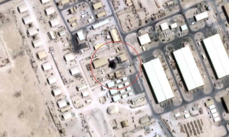 سیٹلائٹ امیج، جس میں ایرانی حملے سے قطر میں واقع امریکی اڈے پر نقصان دکھائی دے رہا ہے
—فوٹو: بشکریہ ایران انٹرنیشنل سیٹلائٹ امیج، جس میں ایرانی حملے سے قطر میں واقع امریکی اڈے پر نقصان دکھائی دے رہا ہے
—فوٹو: بشکریہ ایران انٹرنیشنل