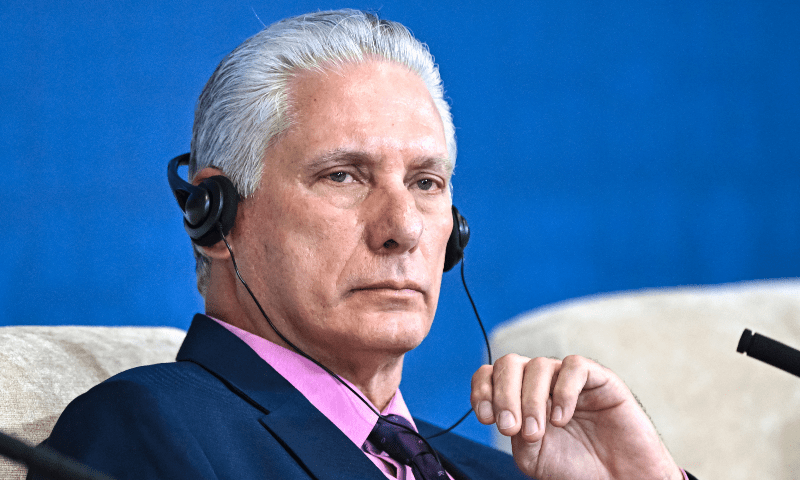 Cuban President Miguel Diaz-Canel attends a plenary session of the Eurasian Economic Forum in Minsk, Belarus on June 26, 2025. — Sputnik/Sergey Bobylev/Pool via Reuters